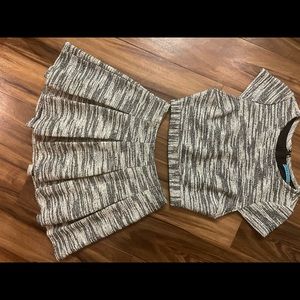 Two piece Alice and Olivia crop top and skirt
